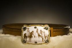 Cowgirls with Aged Gold Buckle